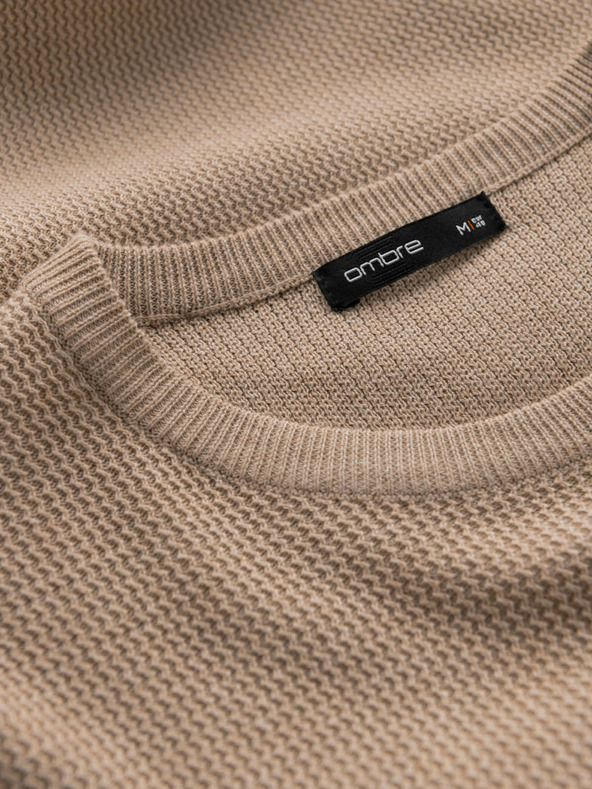 Ombre Clothing Maglione a maglia strutturato melange da uomo sabbia Ombre Clothing