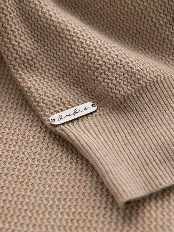 Ombre Clothing Maglione a maglia strutturato melange da uomo sabbia Ombre Clothing