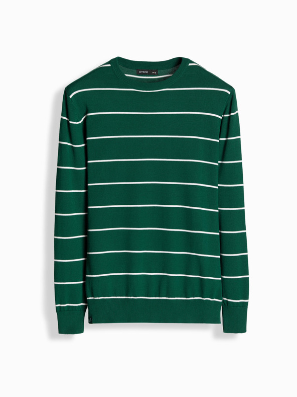 Ombre Clothing Maglione casual da uomo a righe orizzontali verde Ombre Clothing