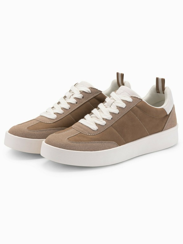 Ombre Clothing Sneakers oldschool da uomo con suola spessa marrone chiaro Ombre Clothing