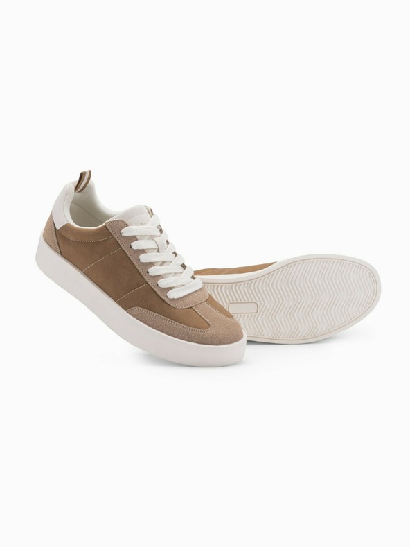Ombre Clothing Sneakers oldschool da uomo con suola spessa marrone chiaro Ombre Clothing