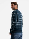 Ombre Clothing Maglione casual da uomo a righe orizzontali blu scuro Ombre Clothing
