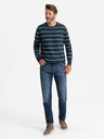 Ombre Clothing Maglione casual da uomo a righe orizzontali blu scuro Ombre Clothing