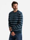 Ombre Clothing Maglione casual da uomo a righe orizzontali blu scuro Ombre Clothing