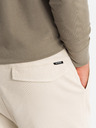 Ombre Clothing Pantaloni da uomo in maglia con tasche cargo crema Ombre Clothing