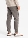 Ombre Clothing Pantaloni da uomo in maglia con pinces grafite Ombre Clothing