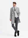 Ombre Clothing Cappotto doppiopetto elegante da uomo a spina di pesce grigio Ombre Clothing
