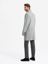 Ombre Clothing Cappotto doppiopetto elegante da uomo a spina di pesce grigio Ombre Clothing
