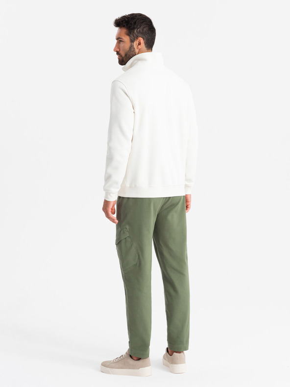 Ombre Clothing Pantaloni da uomo in maglia con tasche oliva Ombre Clothing