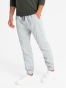 Ombre Clothing Pantaloni da uomo in maglia con pieghe grigio chiaro Ombre Clothing