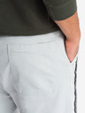 Ombre Clothing Pantaloni da uomo in maglia con pieghe grigio chiaro Ombre Clothing