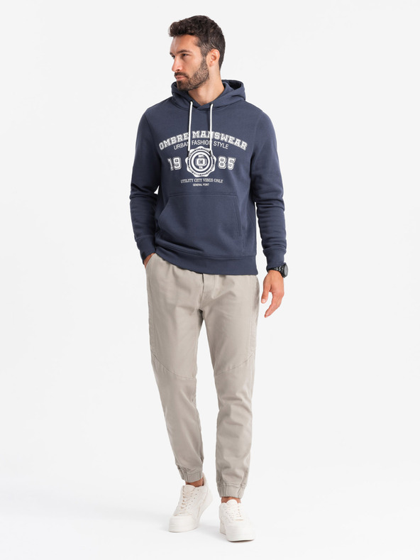 Ombre Clothing Pantaloni da uomo in maglia con pinces grigio Ombre Clothing