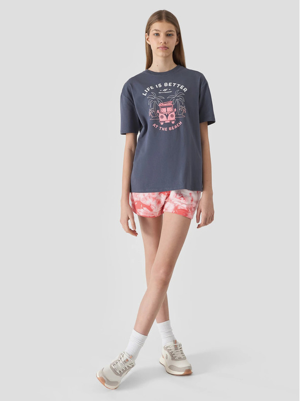 4F Maglietta bambina oversize con stampa 4F