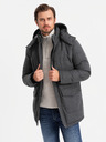 Ombre Clothing Giacca parka lunga e calda da uomo con lana Ombre Abbigliamento