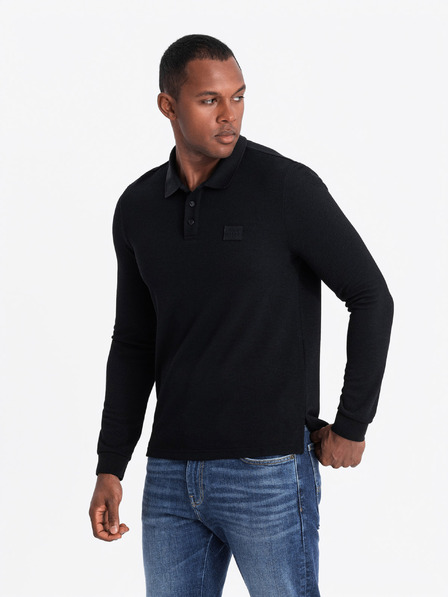 Ombre Clothing Polo uomo manica lunga Ombre Clothing