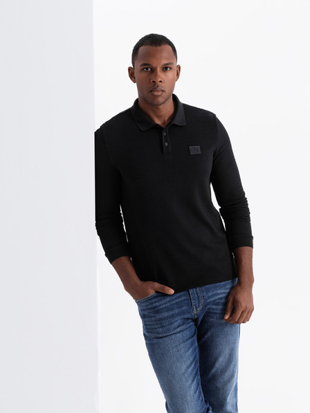 Ombre Clothing Polo uomo manica lunga Ombre Clothing
