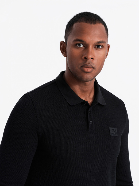 Ombre Clothing Polo uomo manica lunga Ombre Clothing