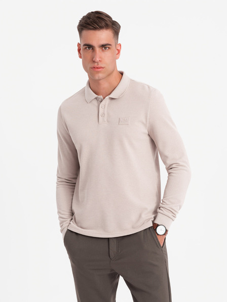 Ombre Clothing Polo uomo manica lunga Ombre Clothing
