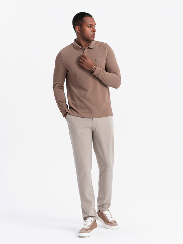 Ombre Clothing Polo uomo manica lunga Ombre Clothing