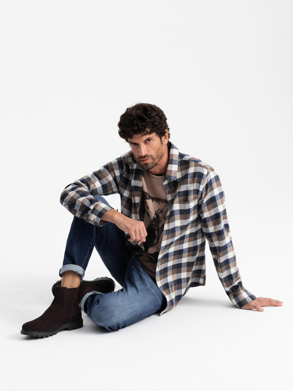 Ombre Clothing Scarpe con tacco alto in pelle scamosciata da uomo Abbigliamento Ombre