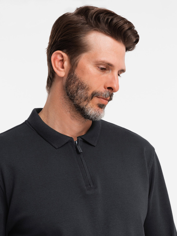 Ombre Clothing Polo uomo manica lunga Ombre Clothing