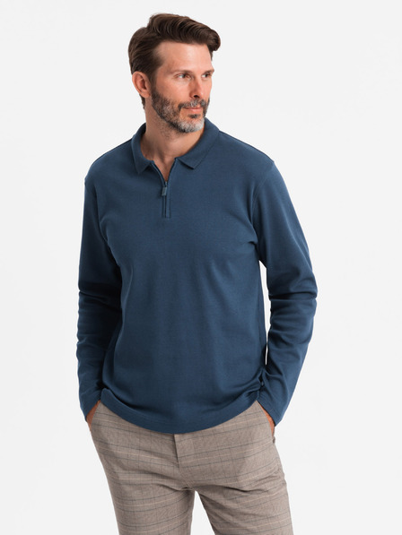 Ombre Clothing Polo uomo manica lunga Ombre Clothing