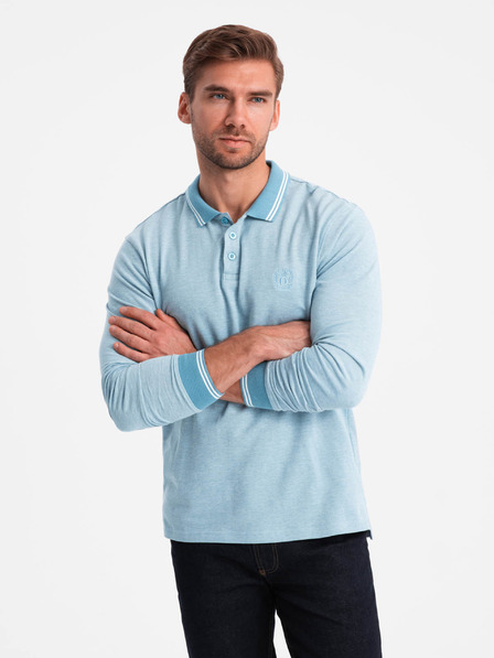 Ombre Clothing Polo uomo manica lunga Ombre Clothing