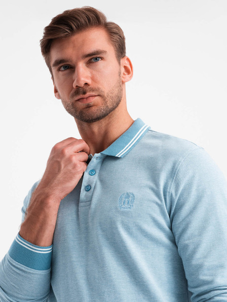Ombre Clothing Polo uomo manica lunga Ombre Clothing