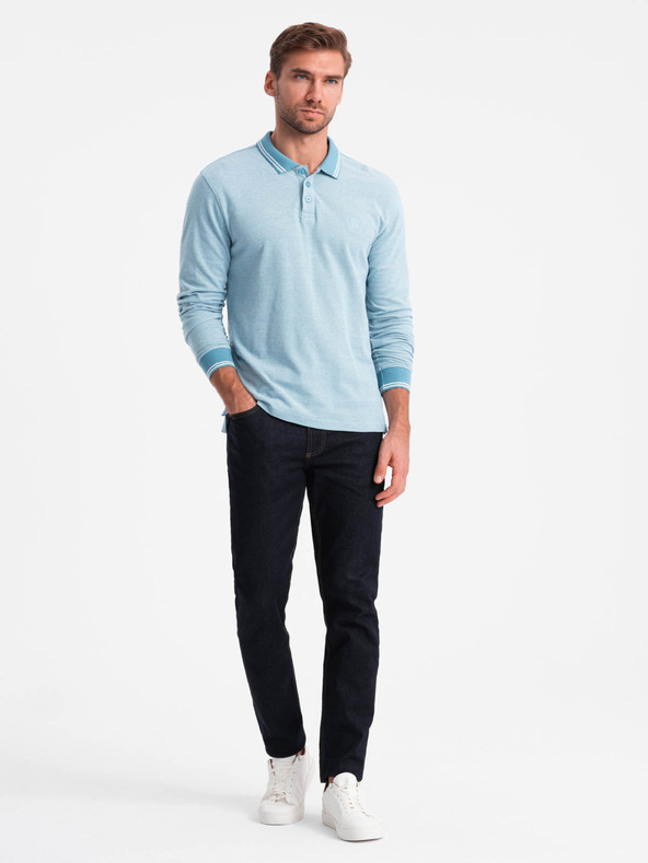 Ombre Clothing Polo uomo manica lunga Ombre Clothing