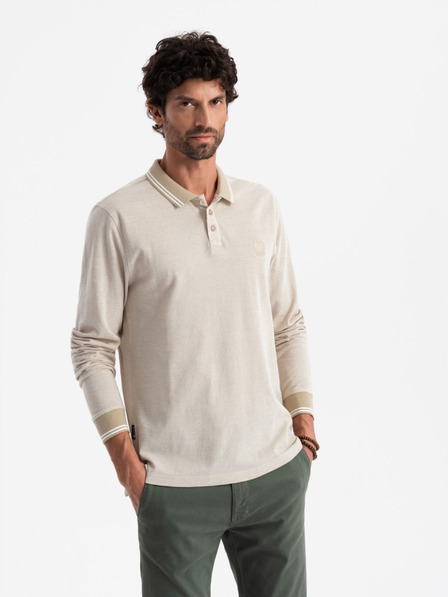 Ombre Clothing Polo uomo manica lunga Ombre Clothing