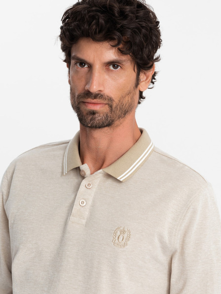 Ombre Clothing Polo uomo manica lunga Ombre Clothing