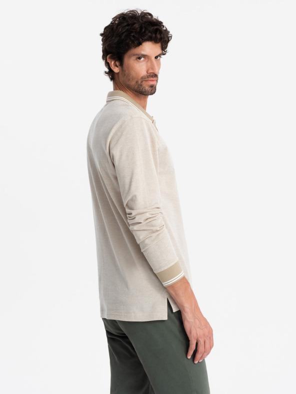 Ombre Clothing Polo uomo manica lunga Ombre Clothing