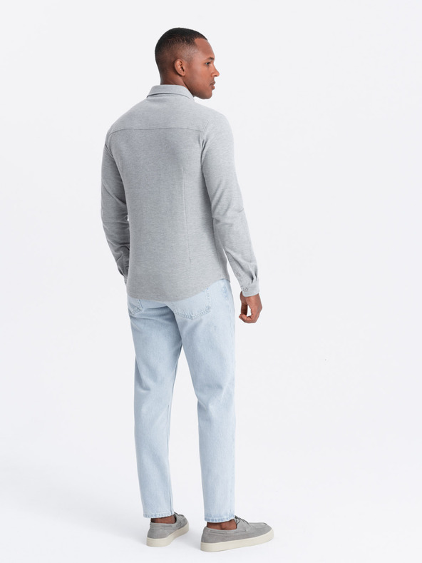 Ombre Clothing Camicia a maglia da uomo con maniche sottili Abbigliamento Ombre