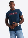 Ombre Clothing T-shirt da uomo in cotone con ricamo delicato Ombre Clothing