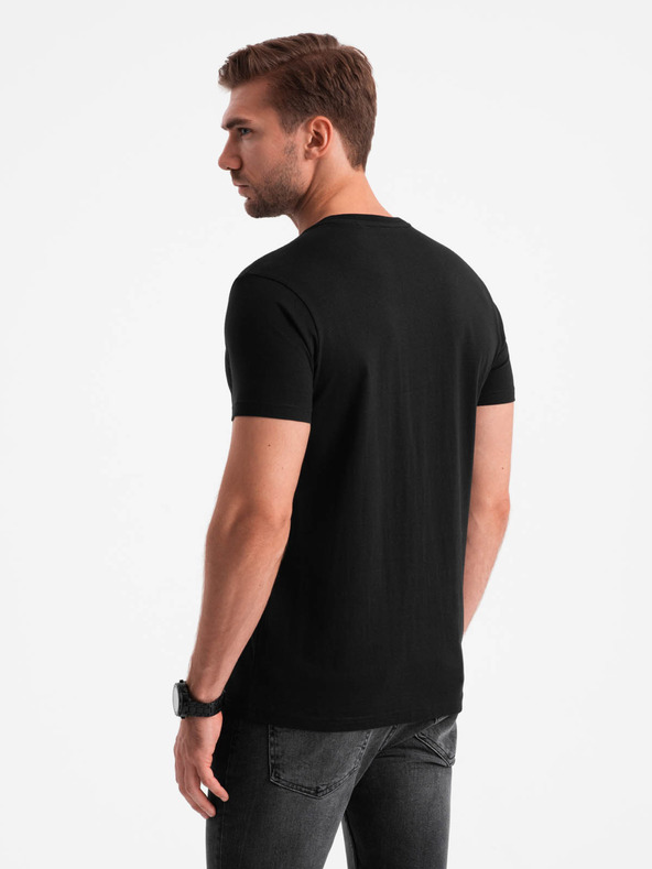 Ombre Clothing T-shirt da uomo in cotone con ricamo delicato Ombre Clothing