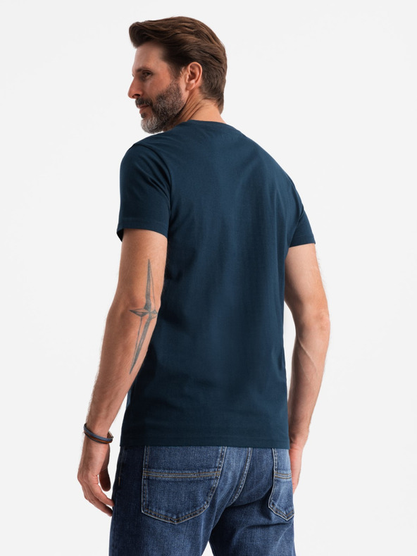 Ombre Clothing T-shirt da uomo in cotone con ricamo delicato Ombre Clothing