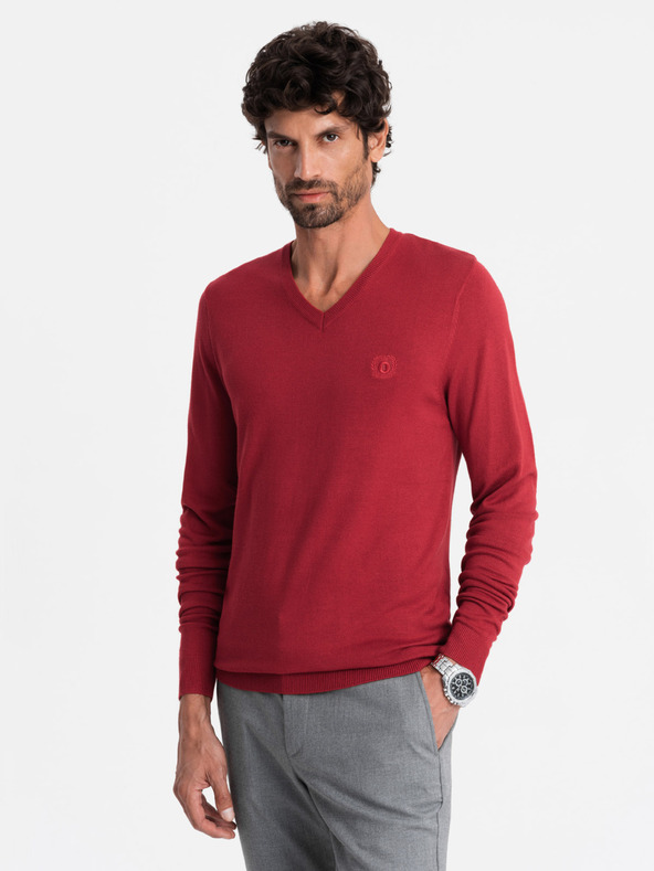 Ombre Clothing Maglione BASIC da uomo elegante con scollo a V Abbigliamento Ombre