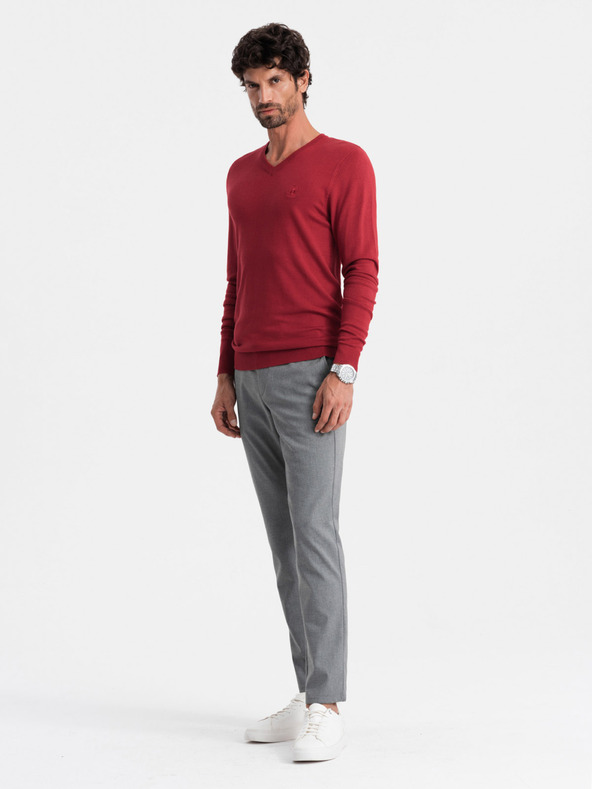 Ombre Clothing Maglione BASIC da uomo elegante con scollo a V Abbigliamento Ombre