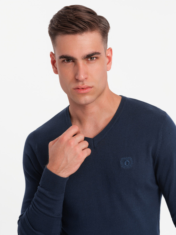 Ombre Clothing Maglione BASIC da uomo elegante con scollo a V Abbigliamento Ombre