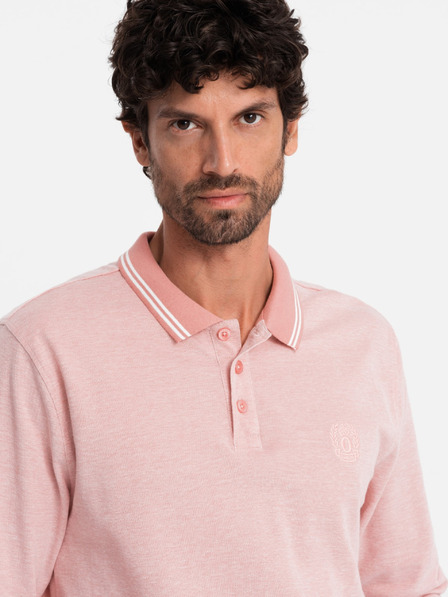 Ombre Clothing Polo da uomo a manica lunga ricamata Ombre Clothing