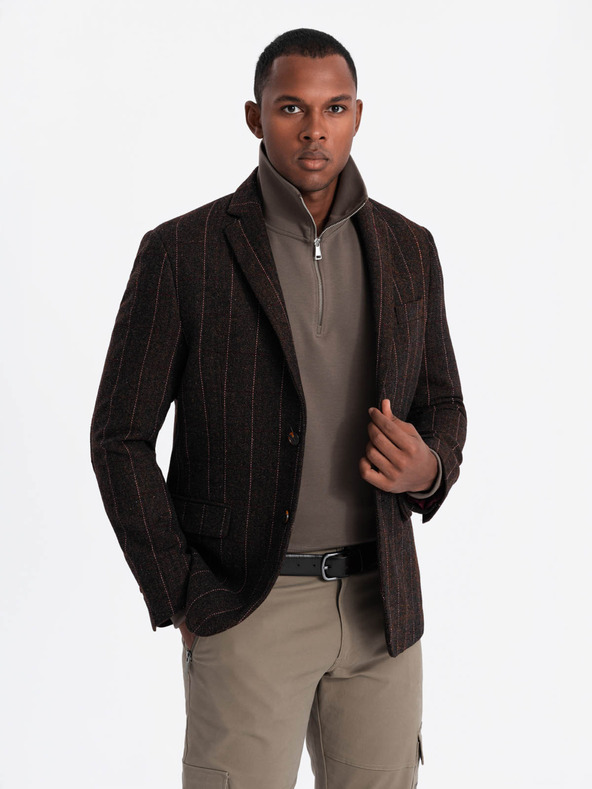 Ombre Clothing Elegante giacca da uomo in maglia strutturata Ombre Clothing