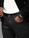 Ombre Clothing Pantaloni denim uomo STRAIGHT LEG - nero V1 OM-PADP-0133 Ombre Clothing