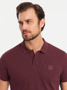 Ombre Clothing Polo uomo in cotone BASIC - bianco/bordeaux/blu scuro V4 OM-POBS-0133 Ombre Clothing