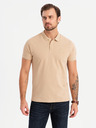 Ombre Clothing Polo uomo in cotone BASIC - nero/bianco/beige V7 OM-POBS-0133 Ombre Clothing