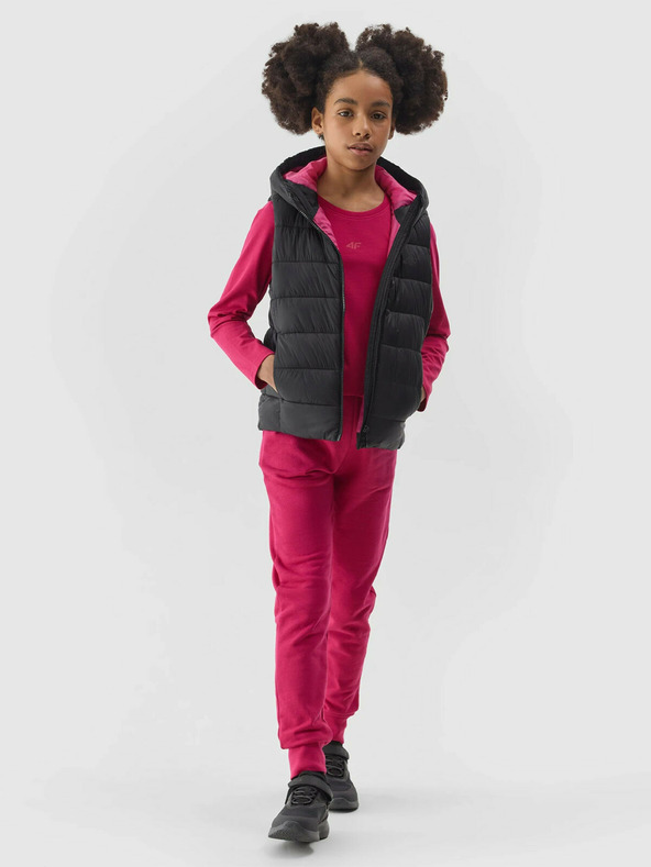 4F Gilet da bambina in piuma sintetica 4F - nero