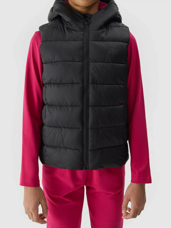 4F Gilet da bambina in piuma sintetica 4F - nero