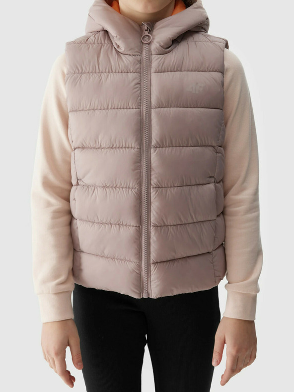 4F Gilet da bambina in piuma sintetica 4F - beige
