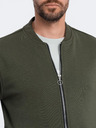 Ombre Clothing Felpa bomber uomo in cotone con zip cachi Ombre Abbigliamento