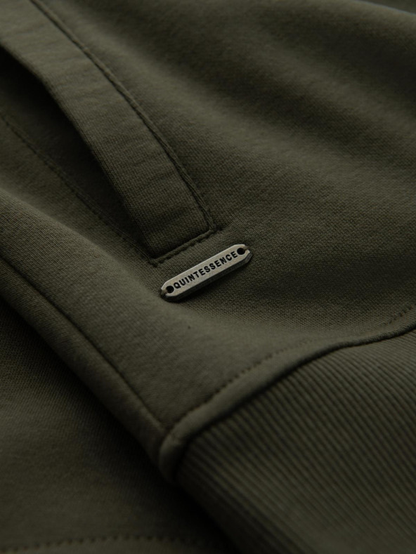 Ombre Clothing Felpa bomber uomo in cotone con zip cachi Ombre Abbigliamento