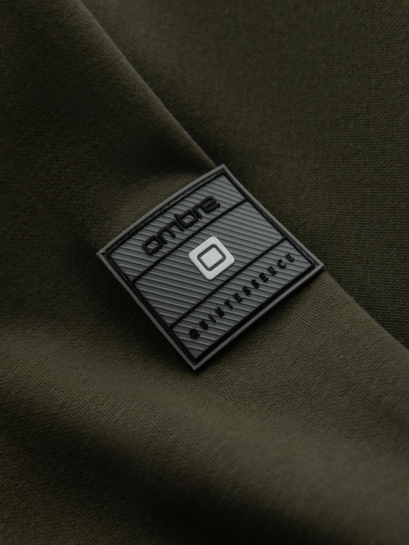 Ombre Clothing Felpa bomber uomo in cotone con zip cachi Ombre Abbigliamento